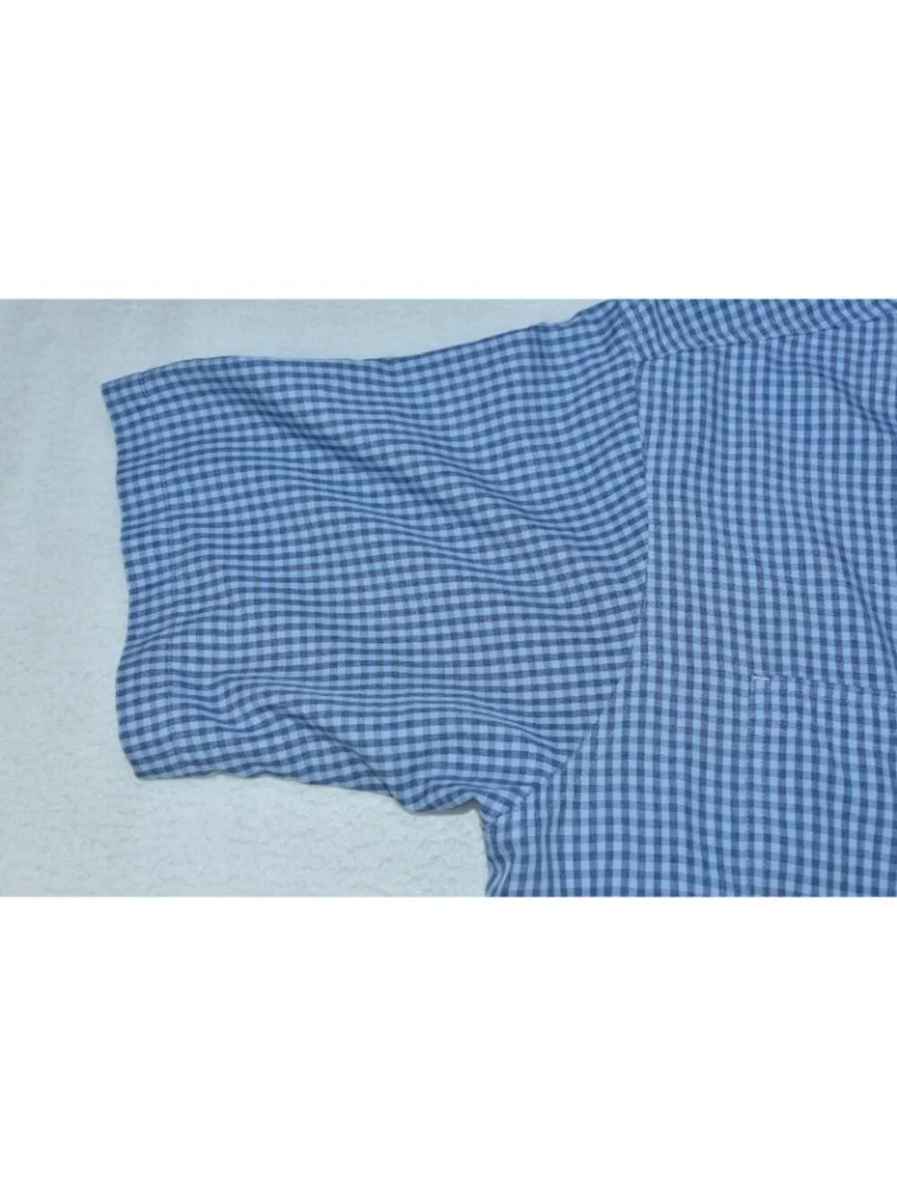 Roundtree & Yorke Mens Shirt Size XL Button Down Short Sleeve Plaid Blue